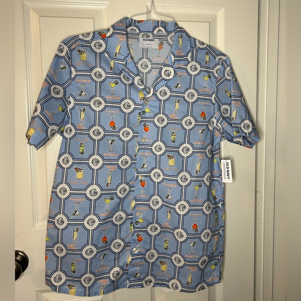 Men’s Short-Sleeve Cocktail Print Shirt